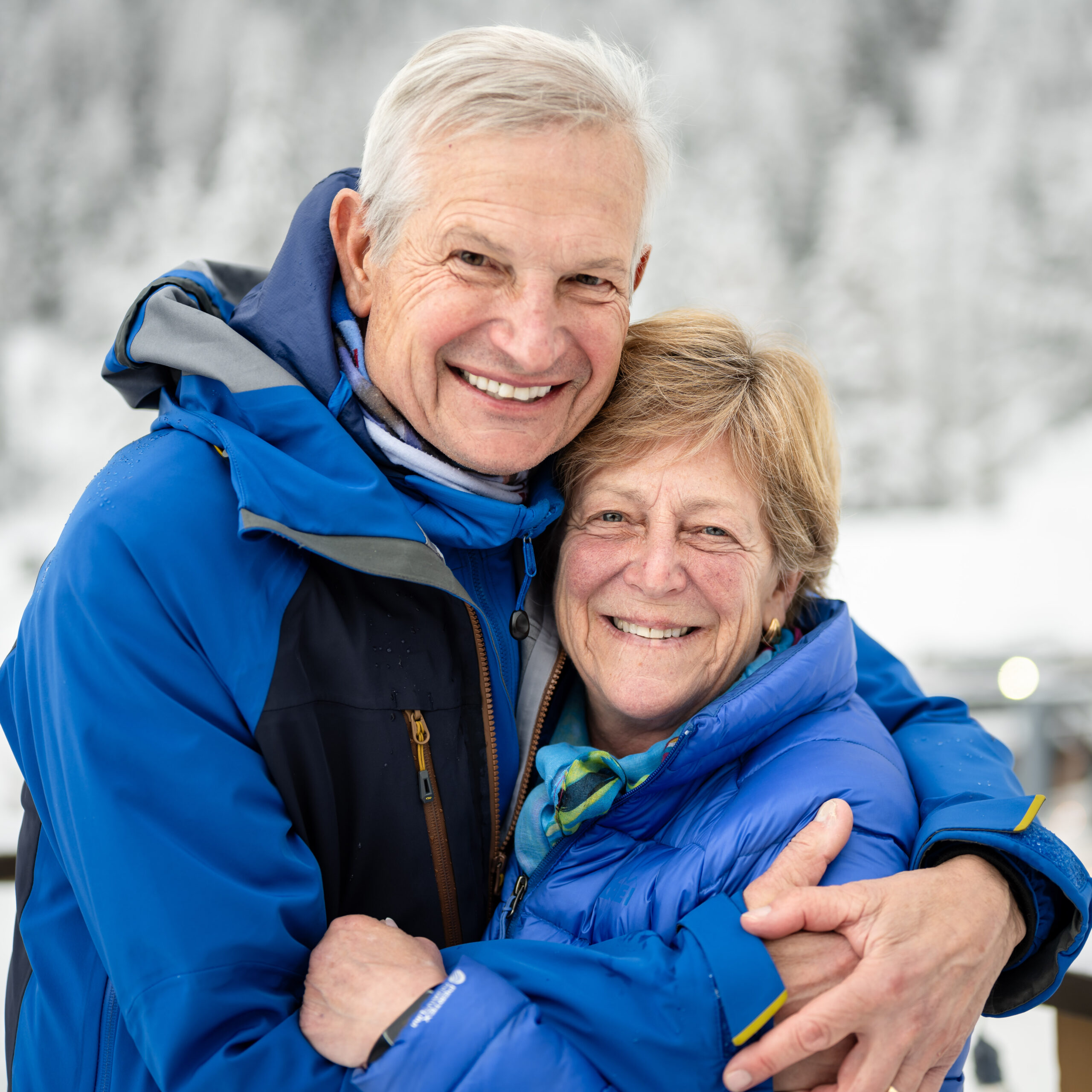 Click to view more pictures of Ron and Amy posing for pictures at a local ski area.